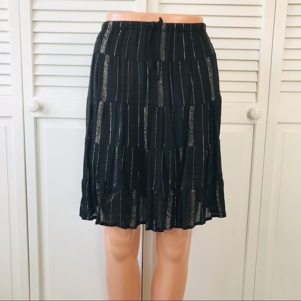 2/$50 JUST CRUISING Black Silver Fit & Flare Skirt